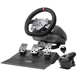 Mars Gaming Volante MWH-RSX con Pedales y Cambio Manual, Force Feedback, 3 Pedales, Compatible PC/PS4/Xbox Series X/S
